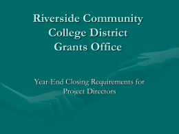 Riverside Community College District Grants Office