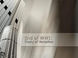 End of WWI: