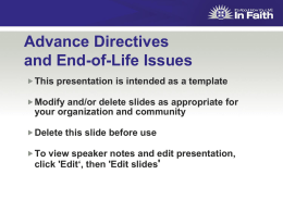 Advance Directives and End-of-Life Decisions