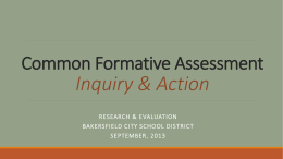 Common Formative Assessment for Student Learning