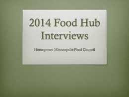 2014 Food Hub Interviews