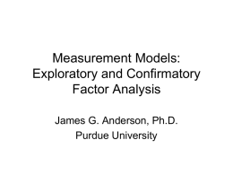Measurement Models: Exploratory and Confirmatory Factor
