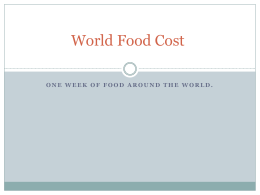 World Food Cost