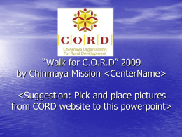 CORD Walkathon 2008 - Chinmaya Mission Halton Region