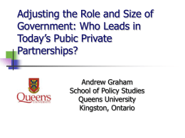 Adjusting the Role and Size of Government: Who Leads in