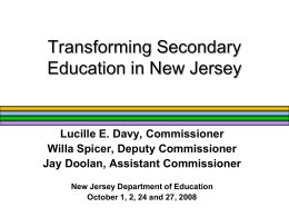 Transforming Secondary Education in New Jersey