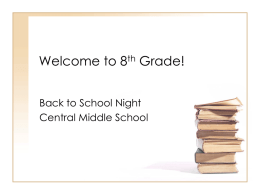 Welcome to 8th Grade!