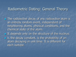 Radiometric Dating: General Theory
