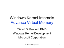 Windows Kernel Internals Advance Virtual Memory