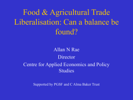 Food & Agricultural Trade Liberalisation