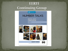 EERTI Continuing Group - Kentucky Center for Mathematics