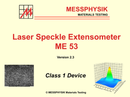Laser Speckle Extensometer