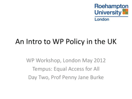 An Intro to WP Policy in the UK