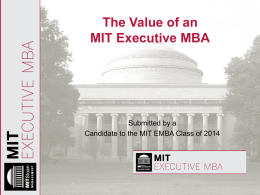 MIT EMBA - Massachusetts Institute of Technology