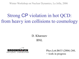 Strong CP violation in hot QCD : from heavy ion collisions