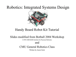 Botball 2001 Tutorial