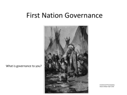 First Nation Governance