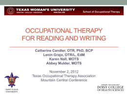 Occupational therapy for reading and writing