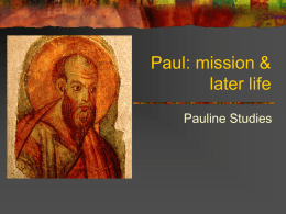 Paul: mission & later life