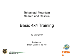 Tehachapi Mountain Search and Rescue Basic 4x4 Training