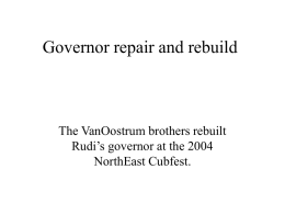 Governor repair and rebuild