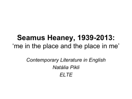 Seamus Heaney (b. 1939)