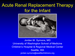 CRRT in Small Pediatric Patients: Practical Aspects