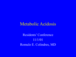 Metabolic Acidosis