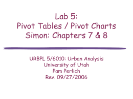 Pivot Tables / Pivot Charts