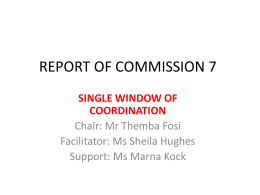REPORT OF COMMISSION 7 - Department of Cooperative