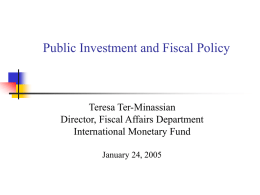 Public Investment and Fiscal Policy