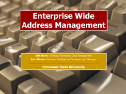 Enterprise-wide Address Management