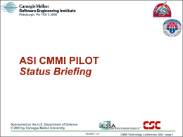 CMMI Technology Conf Presentation