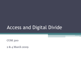 Access and Digital Divide