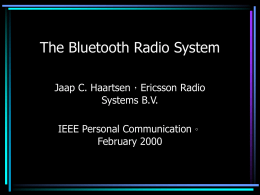The Bluetooth Radio System