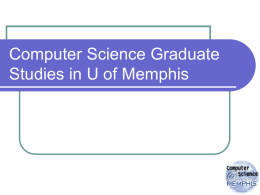 Computer Science Graduate Studies in U of Memphis