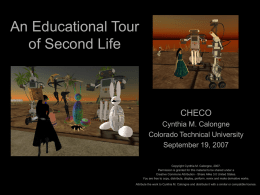 An Educational Tour of Second Life