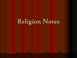 Religion Notes - Rockvale Middle School