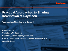 Practical Approaches to Sharing Information at Raytheon