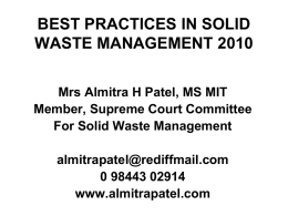 BEST PRACTICES IN SOLID WASTE MANAGEMENT 2010