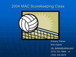 MAC Scorekeeping Presentation