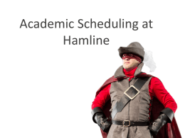 Academic Scheduling at Hamline