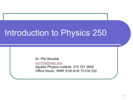 Introduction to Physics 260