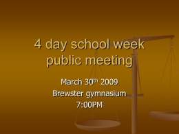 4 day school week public meeting - Round Lake