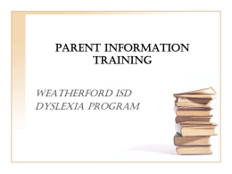 Parent Information Training