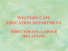 WESTERN CAPE EUCATIONDEPARTMENT