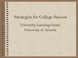 Strategies for College Success