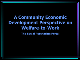 Community Economic Development Approach to Employment …