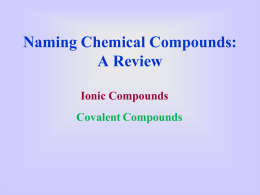 Writing Chemical Names and Formulas: A Review