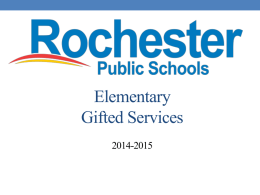 Elementary Gifted Services Program 2011-2012